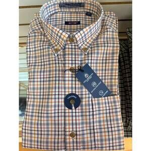 NEW BATTON men's moss non-iron button down in orange